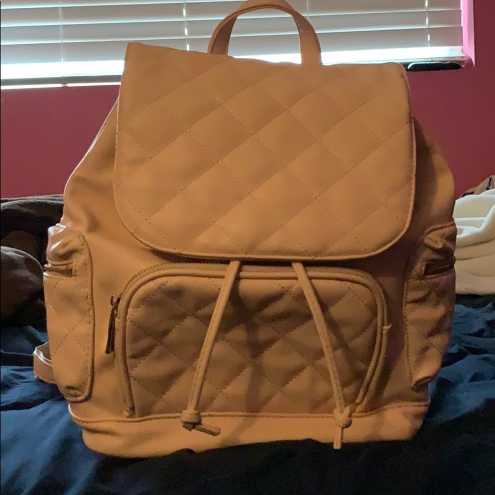 Blush Quilted Backpack/Purse